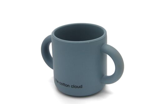 Silicone Baby Cup  with handles Smokey Blue