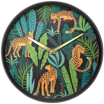 Wandklok Nextime dia 30cm kunststof, zwart, Urban-Jungle