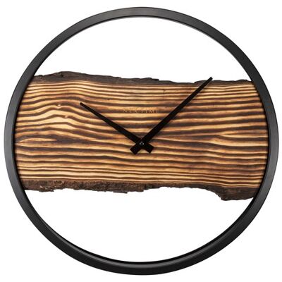 Wandklok Nextime 45cm Forest Large hout/metaal stil uurwerk