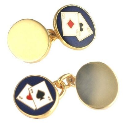 GP 14x12mm oval playing card chain Cufflinks