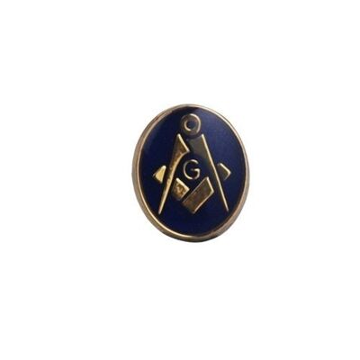 GP 12x10mm oval cold cure enamel Masonic with 'G' Tie Tack