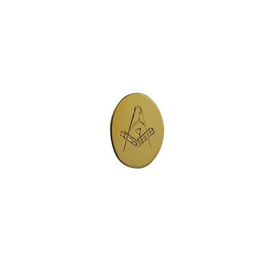 GP 12x8mm oval hand engraved Masonic with 'G' Tie Tack