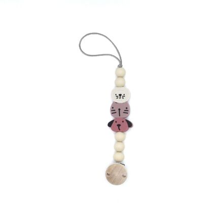 Animals Pacifier Holder Pink