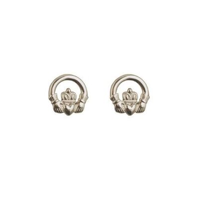 Silver 9mm round Claddagh stud Earrings
