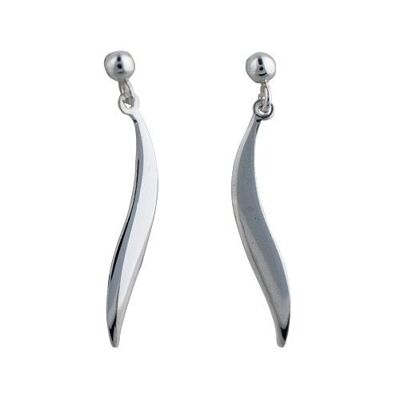 Silver 30x4mm plain swirl Earring droppers