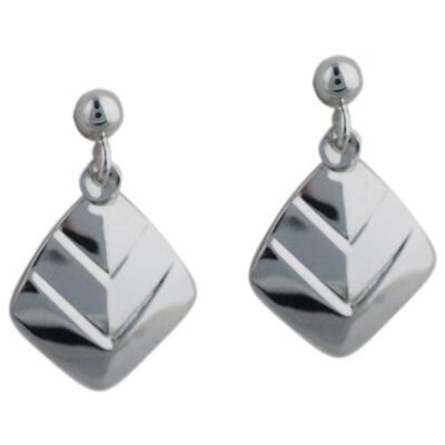 Silver 20x13mm plain chevrons Earring droppers