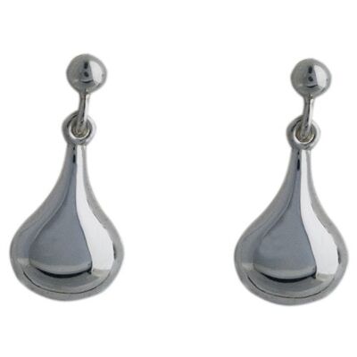 Silver 19x9mm plain rain drop Earring droppers