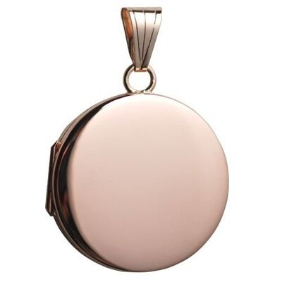 9ct rose 23mm round flat plain Locket