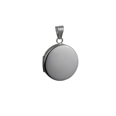 Silver 23mm plain round flat Locket