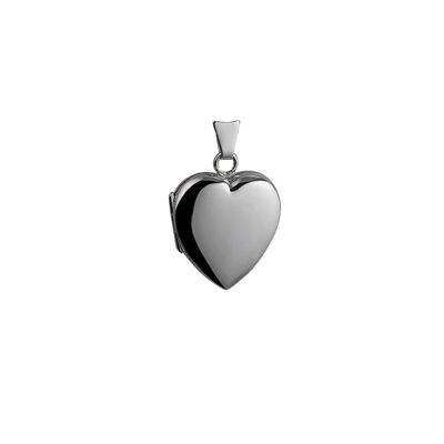 Silver 21x19mm plain heart Locket