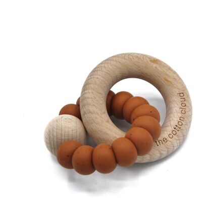 Round Silicone Baby Teether Caramel
