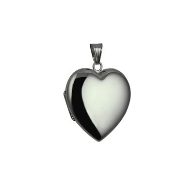 9ct white 30x28mm plain heart Locket