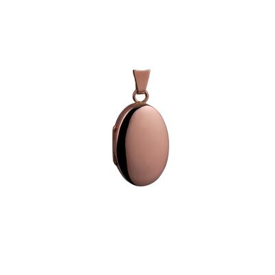 9ct rose 22x15mm plain oval Locket