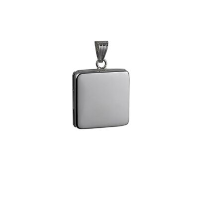 Silver 22mm flat square plain Locket