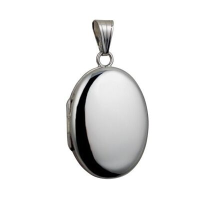 18ct White 27x20mm plain oval Locket