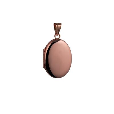 9ct rose 27x20mm plain oval Locket