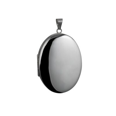 Silver 46x36mm plain oval Locket