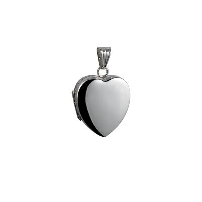 Silver 24x20mm plain heart Locket
