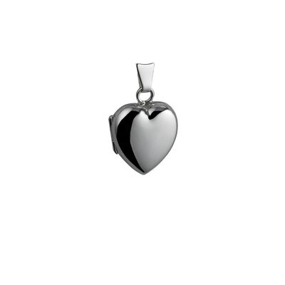 Silver 17x16mm plain heart Locket
