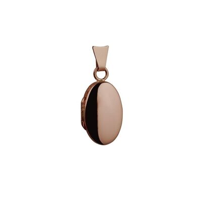 9ct rose 18x11mm plain oval Locket