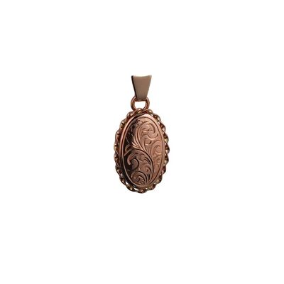 9ct rose 20x13mm hand engraved oval twisted wire edge Locket