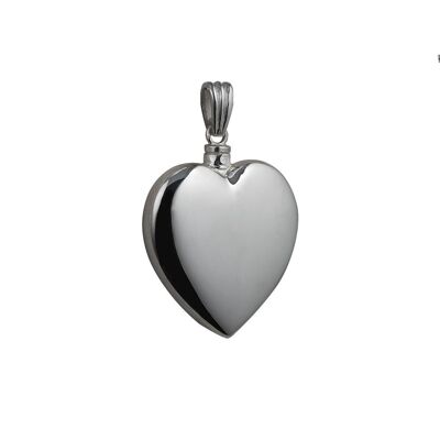 Silver 30x28mm handmade plain Heart Memorial Locket