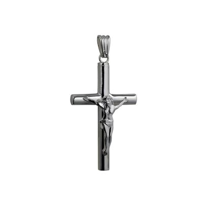 Silver 40x25x4mm handmade Memorial Crucifix Cross