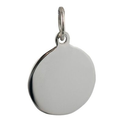 9ct white 13mm round plain Disc