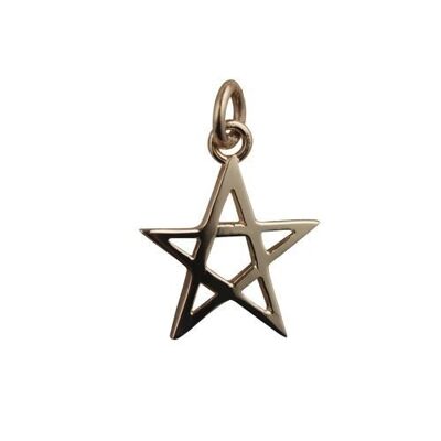 9ct 19x19mm plain Pentangle Pendant