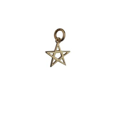 9ct 13x13mm plain Pentangle Charm