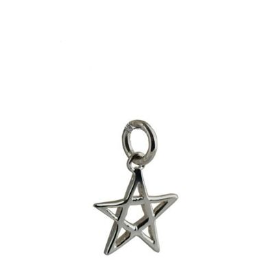 Silver 13x13mm plain Pentangle Charm