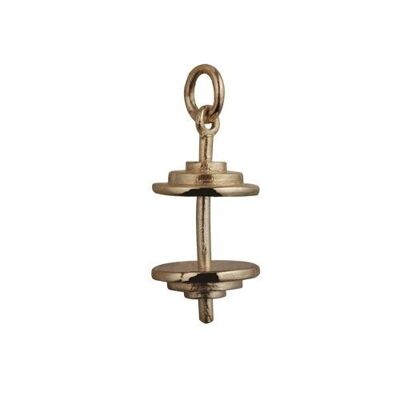 9ct 21x11mm weight lifters dumbell charm