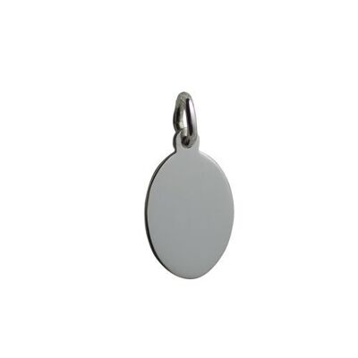 Silver 16x11mm plain oval disc