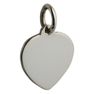 9ct white 16x14mm plain Heart Disc