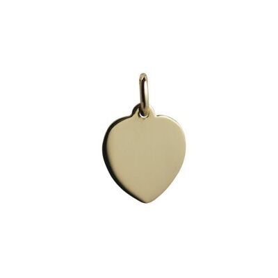 18ct Disc heart plain 16x14mm