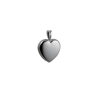 Silver 17x18mm domed Heart shaped Pendant or Charm