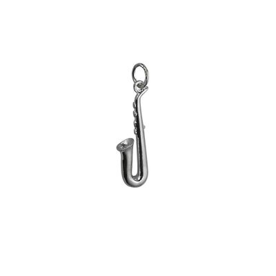 Silver 25x8mm Saxophone Charm