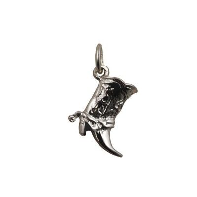 Silver 16x15mm Cowboy Boot Pendant or Charm