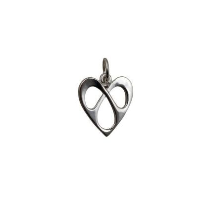 Silver 16x15mm Entwined Heart Pendant