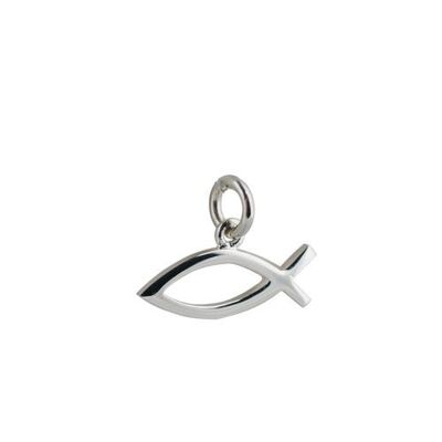 Sterling 7x20mm plain Christian Fish Pendant