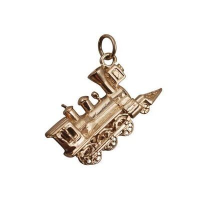 9ct 16x27mm Solid Steam Locomotive Pendant or charm