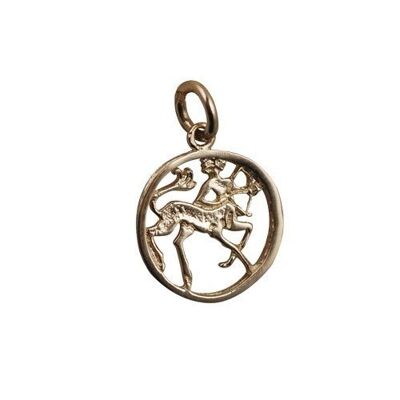 9ct 15mm round Sagittarius Zodiac Charm