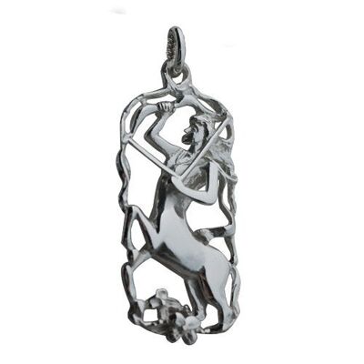 Silver 33x17mm Sagittarius Zodiac Pendant