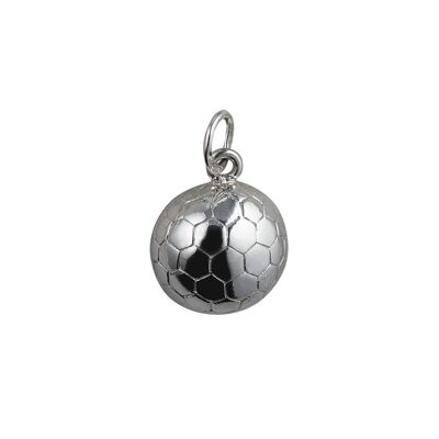 Silver 14mm solid Football Pendant or Charm