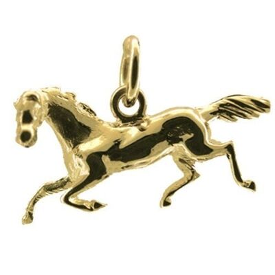 9ct 13x26mm Running horse charm