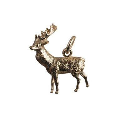 9ct 23x25mm Stag on guard charm