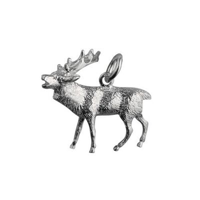 Silver 26x20mm Stag Rutting charm