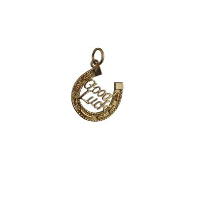 9ct 16x16mm Horseshoe with Good luck charm
