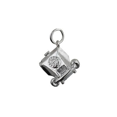 Silver 12x13mm solid Telephone Pendant or Charm