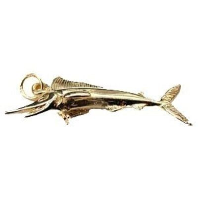 9ct 14x40mm Sword fish charm